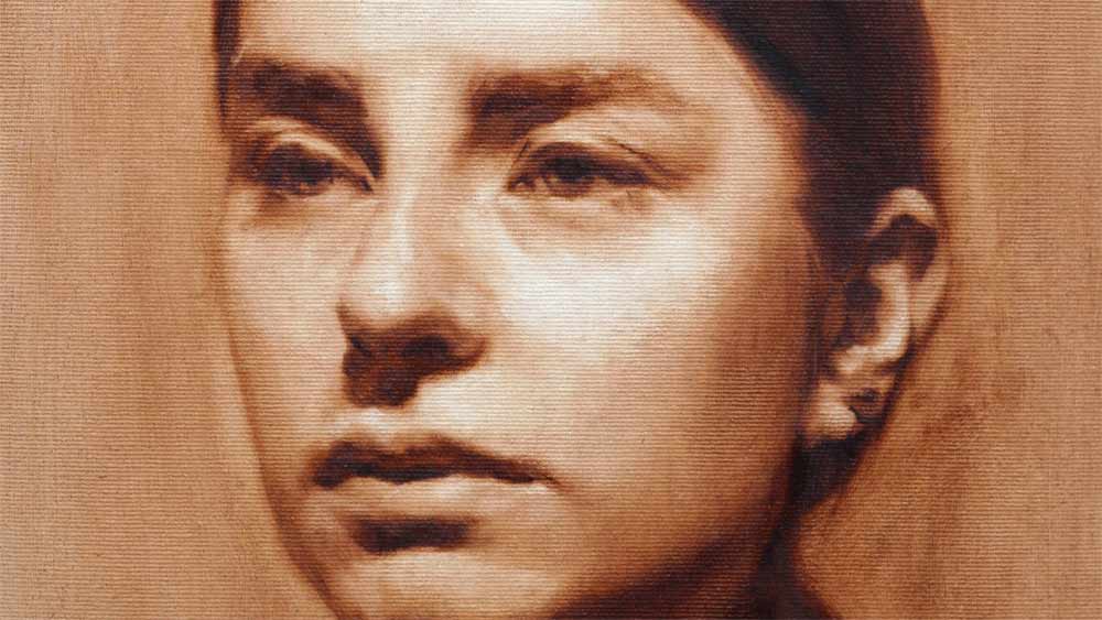 Online portrait painting course burnt umber drawing of the head