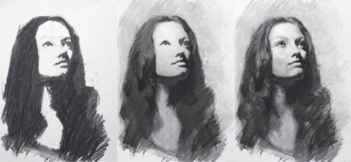 online charcoal portrait course